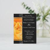 Mooie Elegante Oranje Roos bruiloft uitnodiging (Staand voorkant)