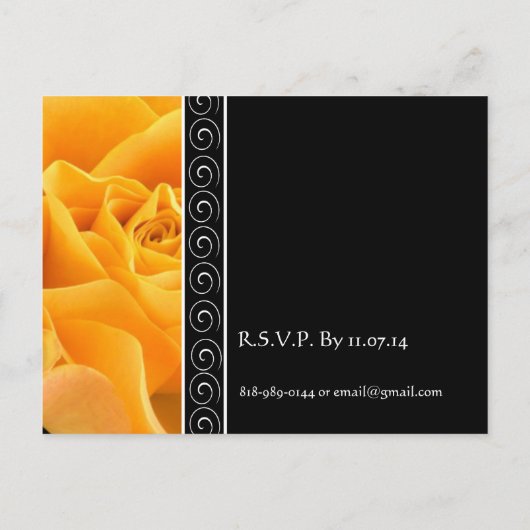 Mooie Elegante Oranje Roos bruiloft uitnodiging (Achterkant)