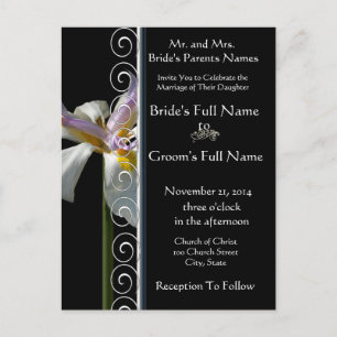 Mooie elegante orchidee bruiloft uitnodiging briefkaart