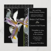 Mooie elegante orchidee bruiloft uitnodiging briefkaart (Voorkant / Achterkant)