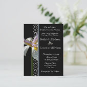 Mooie elegante orchidee bruiloft uitnodiging briefkaart (Staand voorkant)