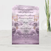 Mooie Elegante Paarse Bloemige Funeralieprogramma' Programma (Achterkant)