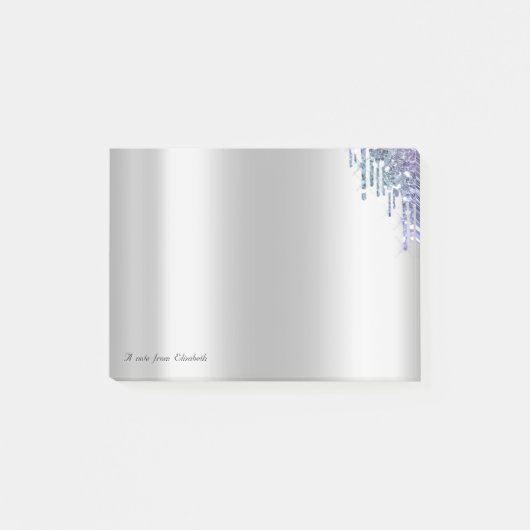 Mooie Elegante Paarse Glitter Druppels Post-it® Notes (Voorkant)