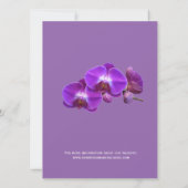 Mooie, elegante, paarse orchidee bloemen bruiloft kaart (Achterkant)