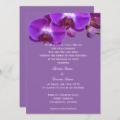 Mooie, elegante, paarse orchidee bloemen bruiloft kaart (Voorkant / Achterkant)