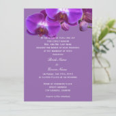Mooie, elegante, paarse orchidee bloemen bruiloft kaart (Staand voorkant)