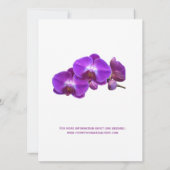 Mooie, elegante, paarse orchidee bloemen bruiloft kaart (Achterkant)