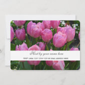 mooie, elegante paarse tulp bloemen feest kaart (Achterkant)
