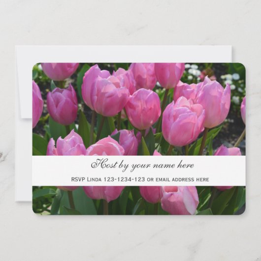 mooie, elegante paarse tulp bloemen feest kaart (Achterkant)