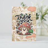 Mooie elegante paddenstoel dank je kaart (Staand voorkant)