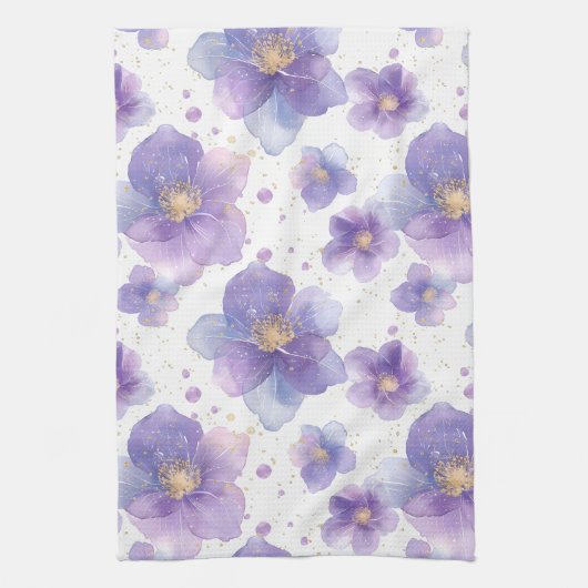 Mooie elegante patten naadloze print bloem theedoek (Verticaal)