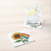 Mooie elegante print met een zonnebloem kartonnen onderzetters (Insitu)