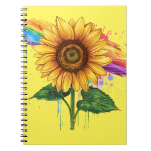 Mooie elegante print met een zonnebloem notitieboek
