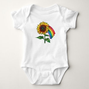 Mooie elegante print met een zonnebloem romper