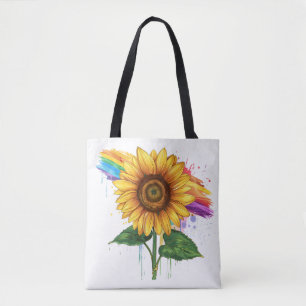 Mooie elegante print met een zonnebloem tote bag