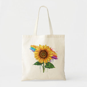 Mooie elegante print met een zonnebloem tote bag