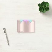 Mooie Elegante Regenboog Druppels Roze Goud Post-it® Notes (Kantoor)