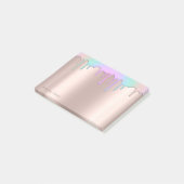 Mooie Elegante Regenboog Druppels Roze Goud Post-it® Notes (Schuin)