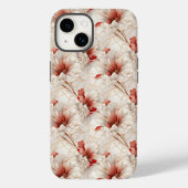 Mooie Elegante Rode Witte Bloemen Case-Mate iPhone Case (Achterkant)