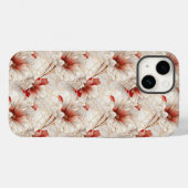 Mooie Elegante Rode Witte Bloemen Case-Mate iPhone Case (Achterkant (horizontaal))