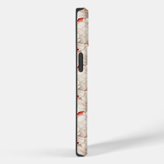 Mooie Elegante Rode Witte Bloemen Case-Mate iPhone Case (Achterkant / Rechts)