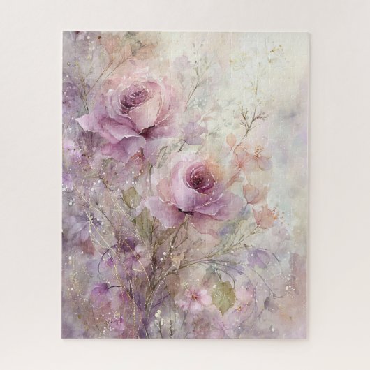 Mooie, Elegante Roze Bloem Roos Legpuzzel (Verticaal)