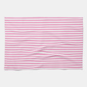 Mooie Elegante Roze Roze en Witte Gestreepte Theedoek (Horizontaal)