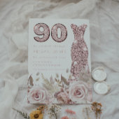 Mooie Elegante Rozen Blush Jurk 90e Verjaardag Kaart