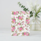 Mooie, elegante  rozen briefkaart (Staand voorkant)