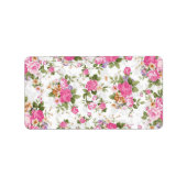 Mooie, elegante rozen etiket (Voorkant)