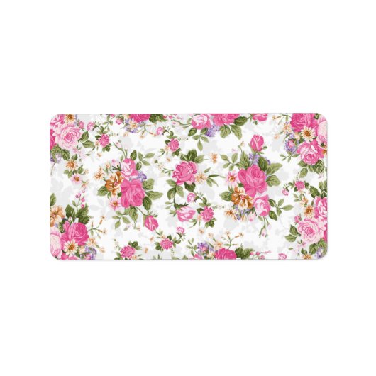 Mooie, elegante rozen etiket (Voorkant)