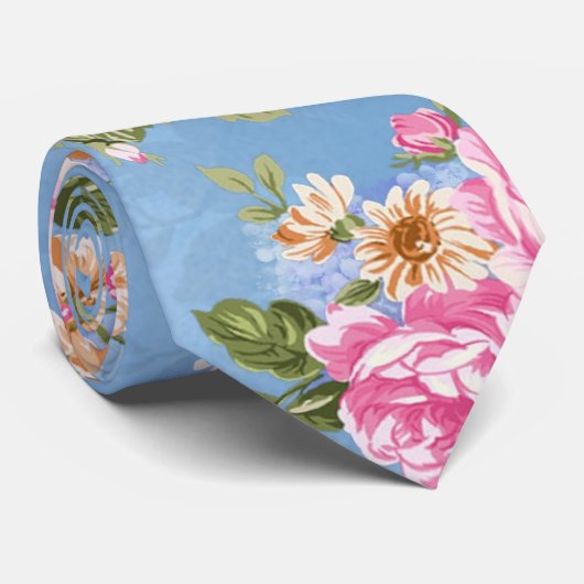 Mooie, elegante  rozen stropdas (Opgerold)