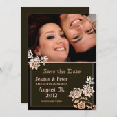 Mooie elegante save the date foto uitnodigingen (Voorkant / Achterkant)