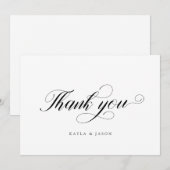Mooie Elegante Script Formele Moderne Bruiloft Bedankkaart (Voorkant / Achterkant)