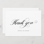 Mooie Elegante Script Formele Moderne Trouwdag Bedankkaart (Voorkant / Achterkant)