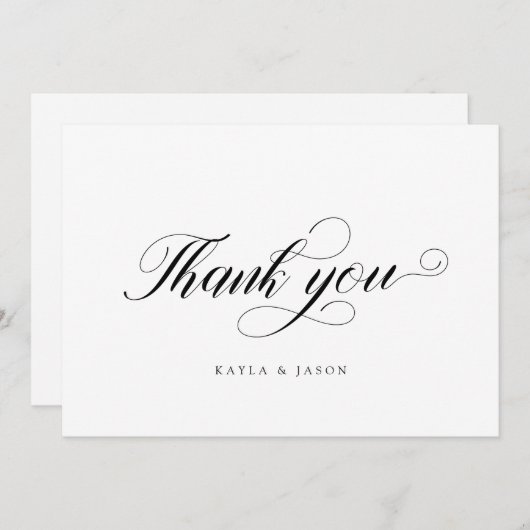 Mooie Elegante Script Formele Moderne Trouwdag Bedankkaart (Voorkant / Achterkant)