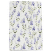 Mooie Elegante Sering Bloem Blauw & Wit Bloemmotie Medium Cadeauzakje (Voorkant)