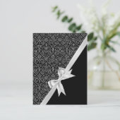 Mooie elegante trendy zwart-witte vogel briefkaart (Staand voorkant)