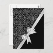 Mooie elegante trendy zwart-witte vogel briefkaart (Voorkant / Achterkant)