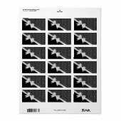 Mooie elegante trendy zwart-witte vogel etiket (Full Sheet)