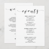 Mooie Elegante Trouwdag Tijdschema/ Reisdocument K Kaart (Voorkant / Achterkant)