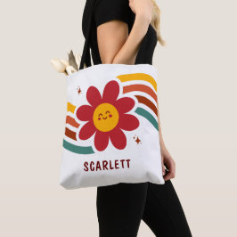 Mooie Elegante Vintage Rode Zonnebloem Bloemige He Tote Bag