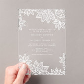 Mooie elegante witte kant bruiloft acryl uitnodigingen (Insitu (Draagbaar))