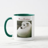 Mooie Elegante Witte Labrador Hond Kerst Mok (Links)