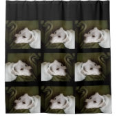 Mooie elegante witte Labrador Mix Hond Douchegordijn (Voorkant)