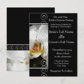 Mooie elegante witte orchidee bruiloft uitnodiging (Voorkant / Achterkant)