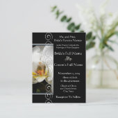 Mooie elegante witte orchidee bruiloft uitnodiging (Staand voorkant)