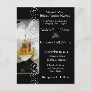 Mooie elegante witte orchidee bruiloft uitnodiging briefkaart