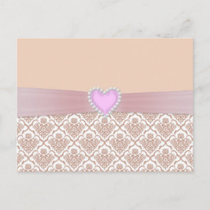 Mooie, elegante witte parels werken hart briefkaart