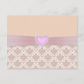 Mooie, elegante witte parels werken hart briefkaart (Voorkant)